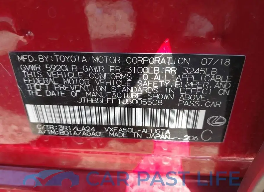 JTHB5LFF1J5005508# 9