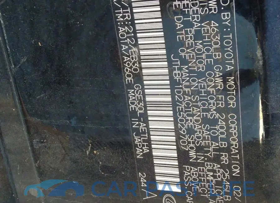 JTHBF1D27E5029707# 9