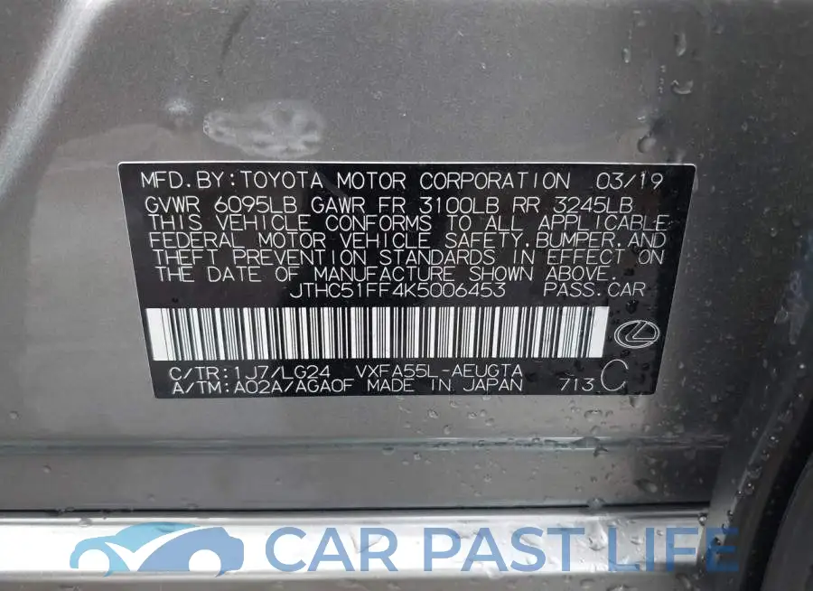 JTHC51FF4K5006453# 9