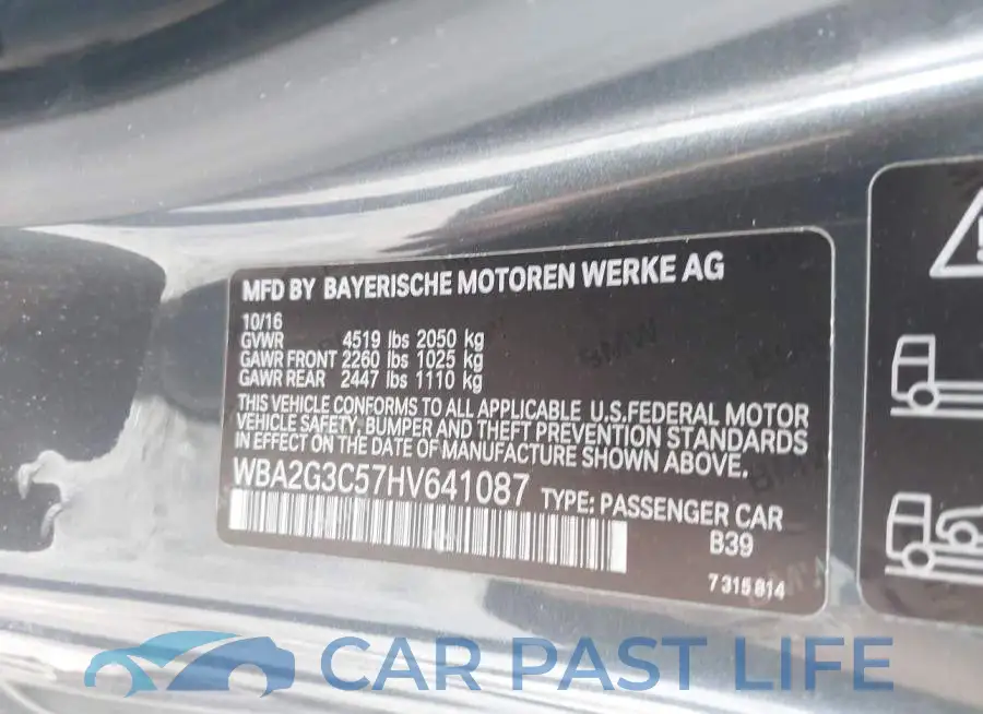 WBA2G3C57HV641087# 9