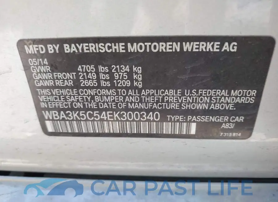 WBA3K5C54EK300340# 8