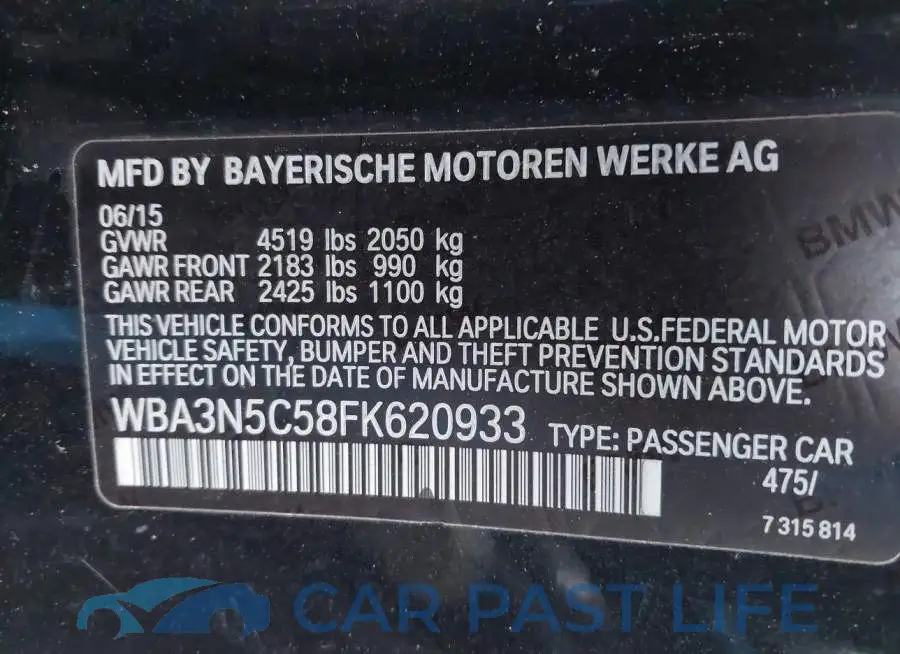WBA3N5C58FK620933# 9