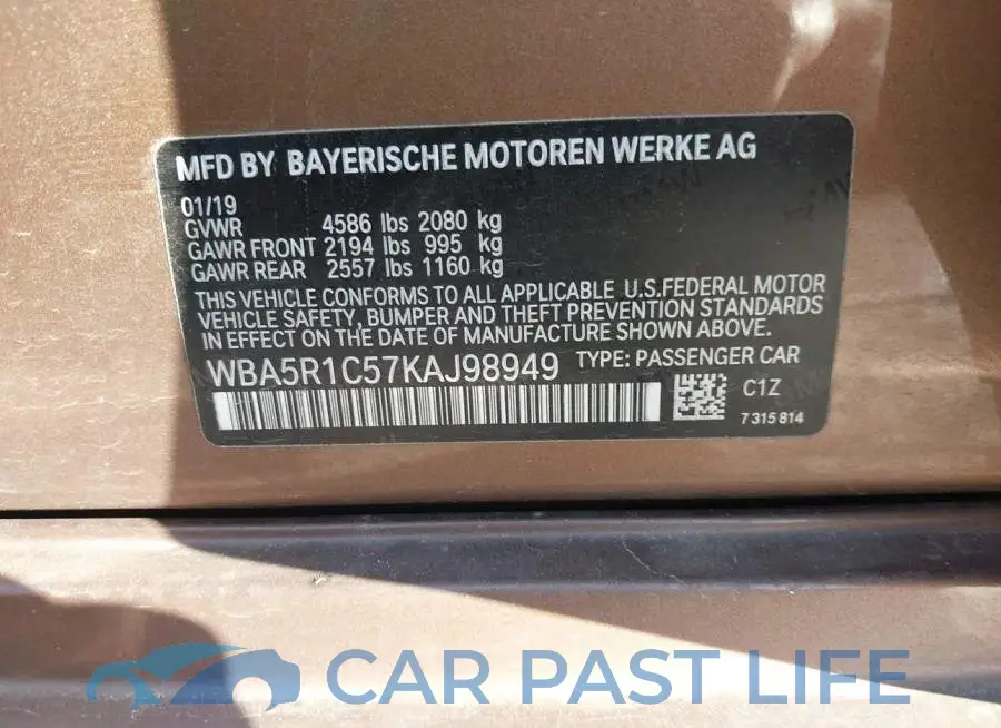 WBA5R1C57KAJ98949# 9