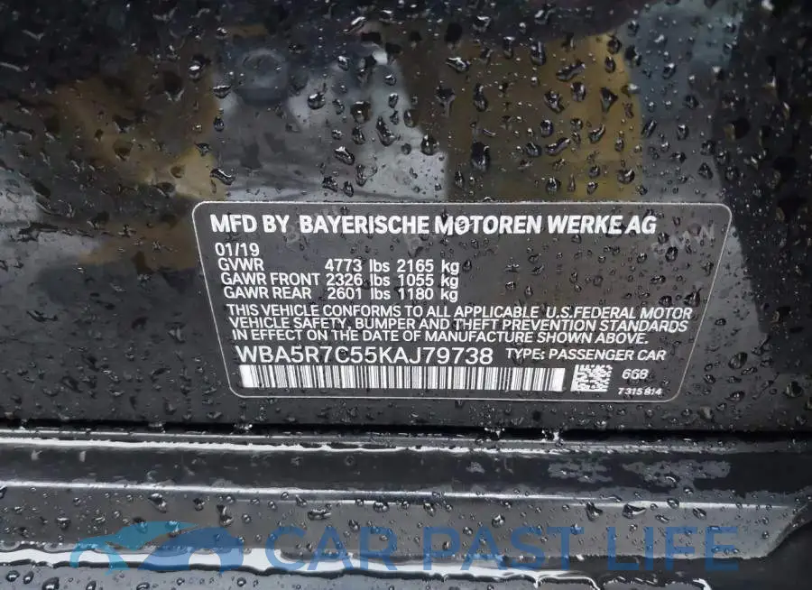 WBA5R7C55KAJ79738# 9