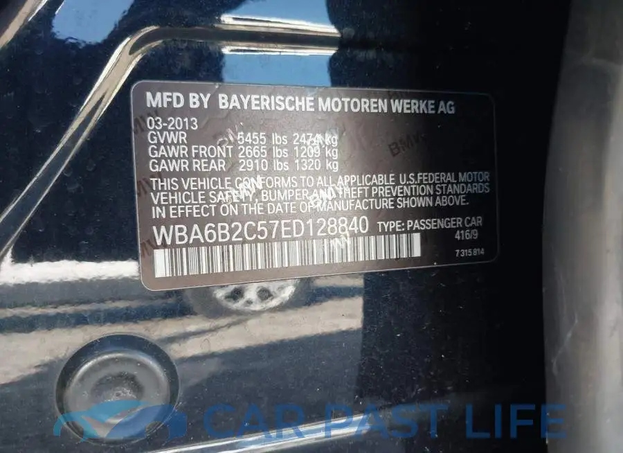 WBA6B2C57ED128840# 9