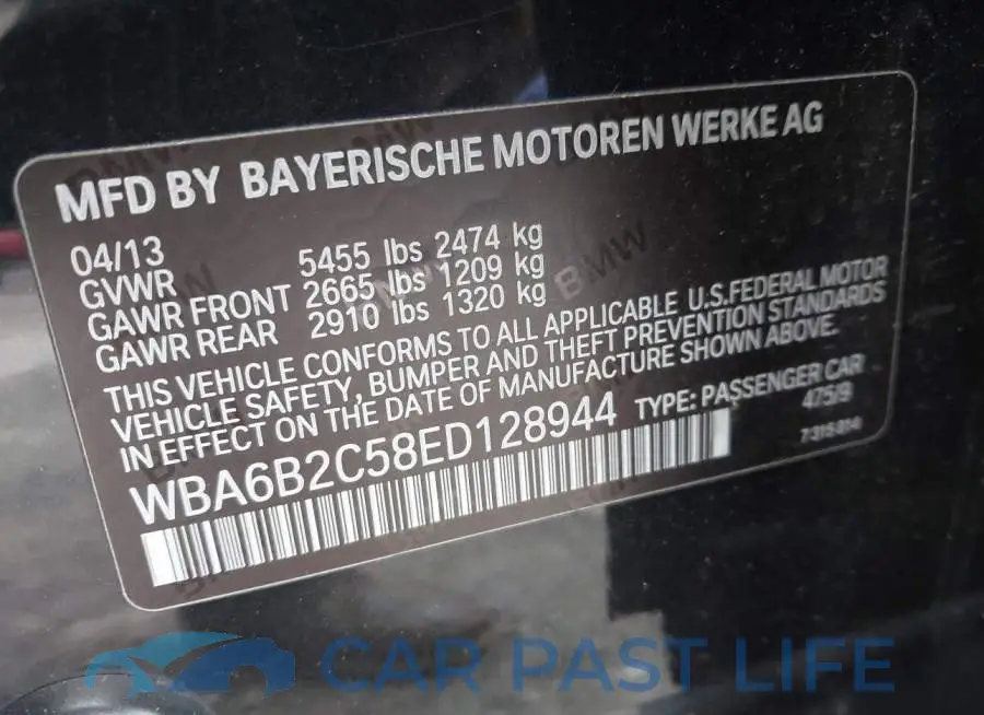WBA6B2C58ED128944# 9