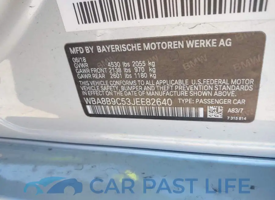 WBA8B9C53JEE82640# 9