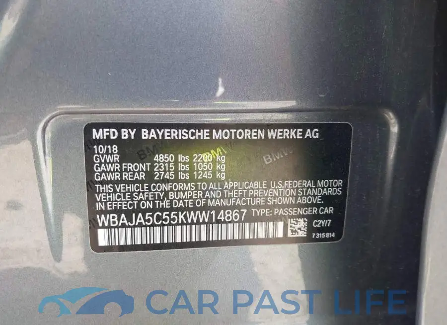 WBAJA5C55KWW14867# 9