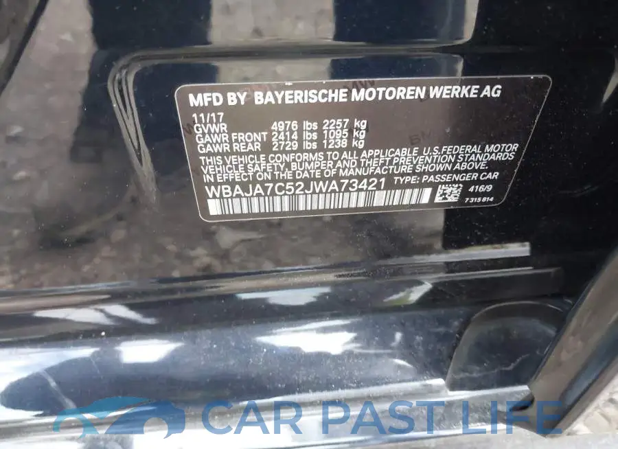 WBAJA7C52JWA73421# 9