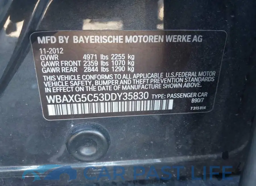 WBAXG5C53DDY35830# 9
