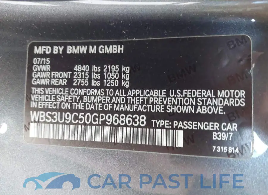 WBS3U9C50GP968638# 9