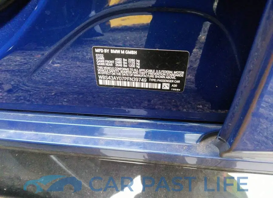 WBS43AY07PFN39749# 9