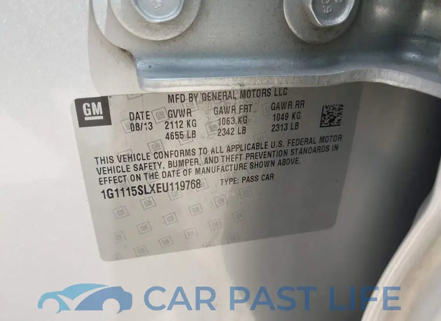 1G1115SLXEU119768# 9