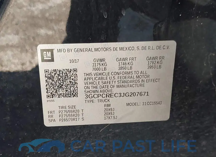 3GCPCREC3JG207671# 9