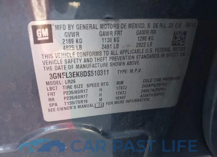 3GNFL3EK8DS510311# 9