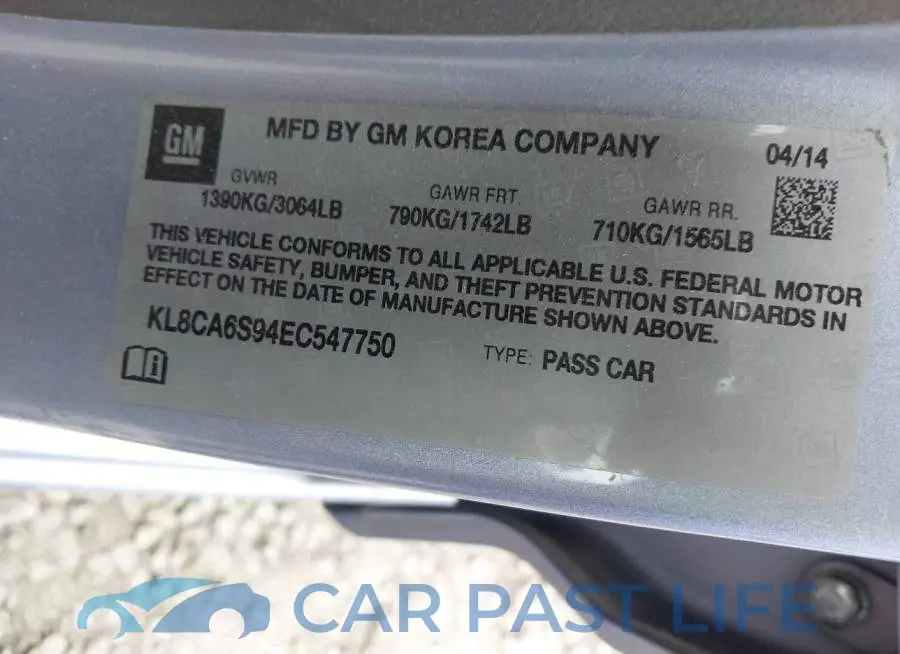 KL8CA6S94EC547750# 9