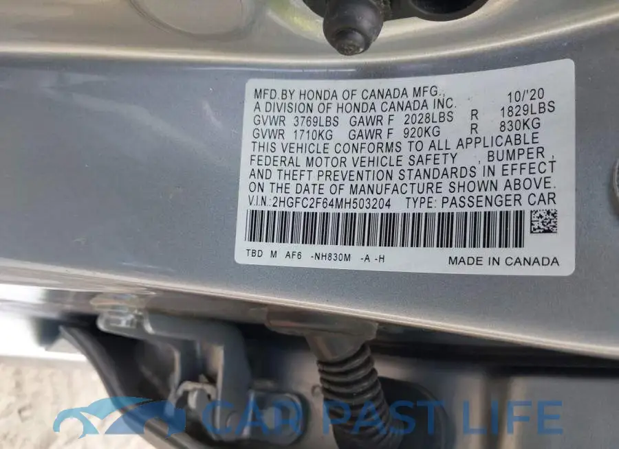 2HGFC2F64MH503204# 9