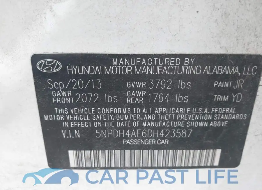 5NPDH4AE6DH423587# 9