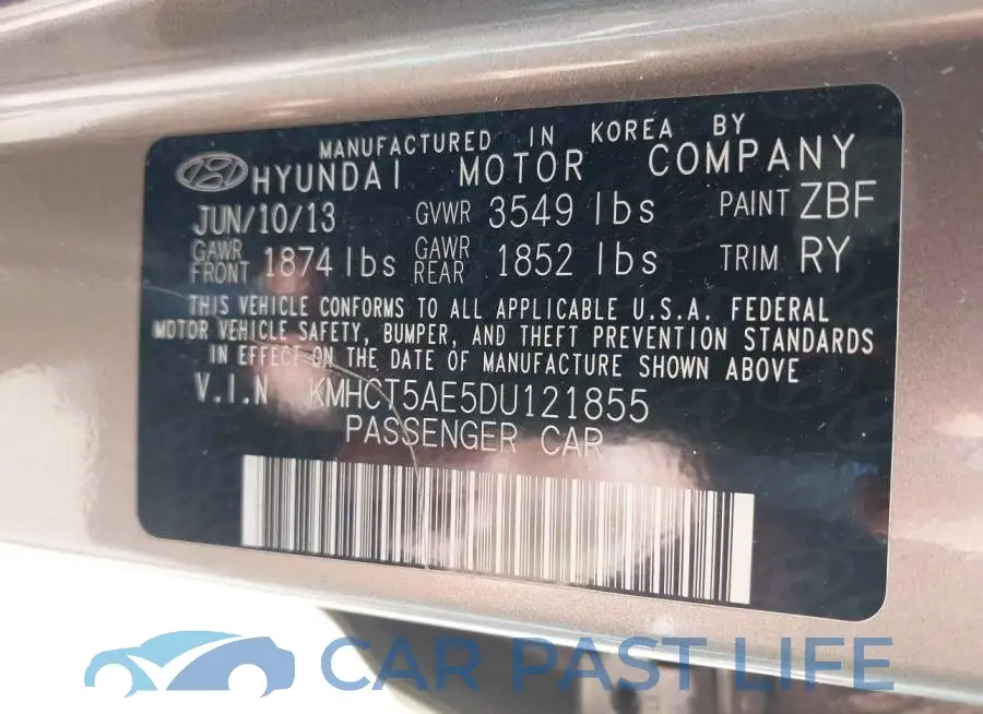 KMHCT5AE5DU121855# 9
