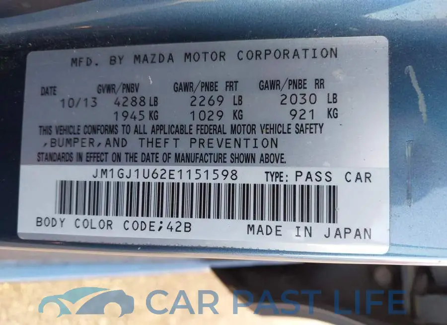 JM1GJ1U62E1151598# 9