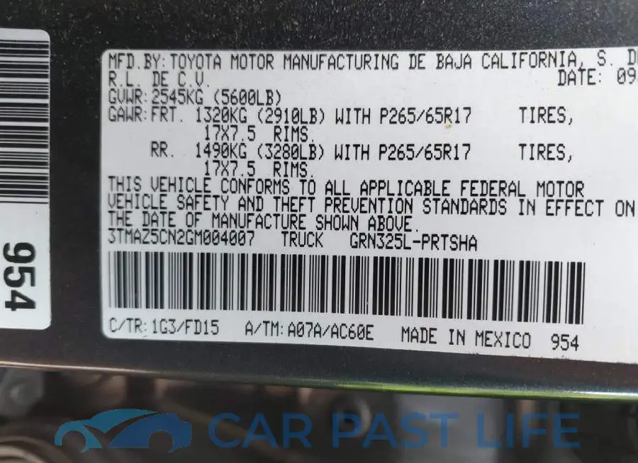 3TMAZ5CN2GM004007# 9