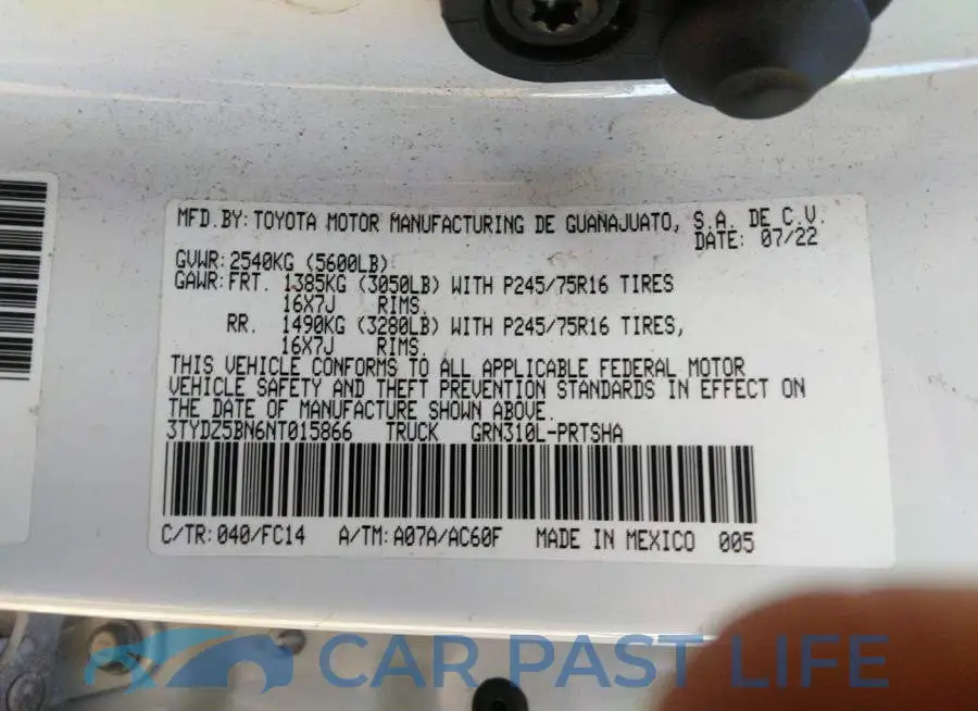 3TYDZ5BN6NT015866# 9