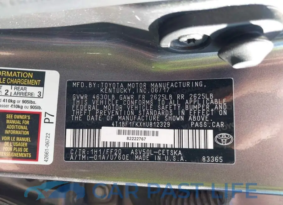 4T1BF1FKXHU812329# 9