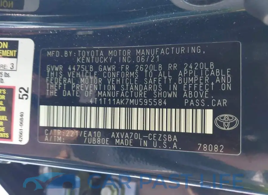 4T1T11AK7MU595584# 9
