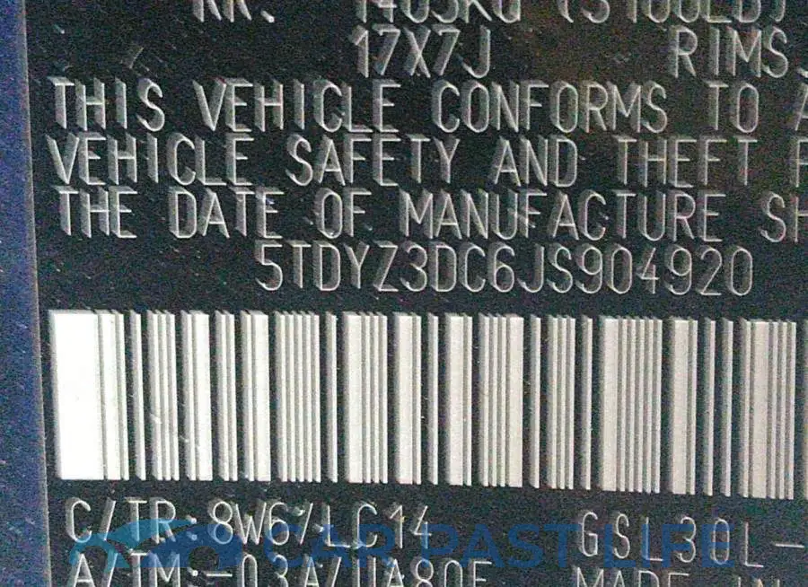 5TDYZ3DC6JS904920# 9