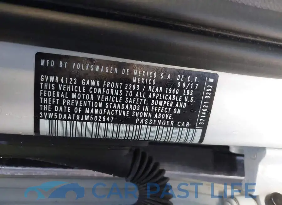 3VW5DAATXJM502647# 9