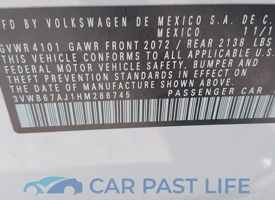 3VWB67AJ1HM286745# 9
