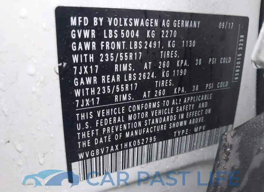 WVGBV7AX1HK052795# 9