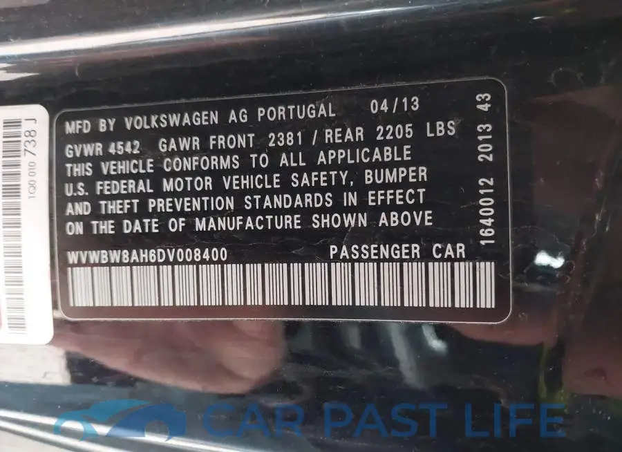 WVWBW8AH6DV008400# 9