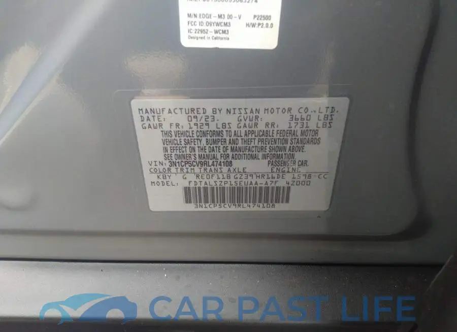 3N1CP5CV9RL474108# 9