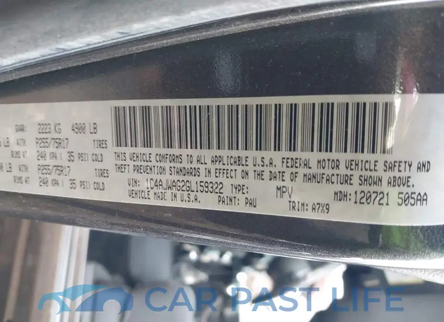 1C4AJWAG2GL159322# 9