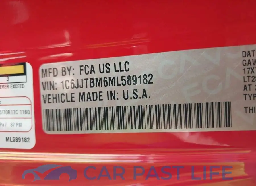 1C6JJTBM6ML589182# 9