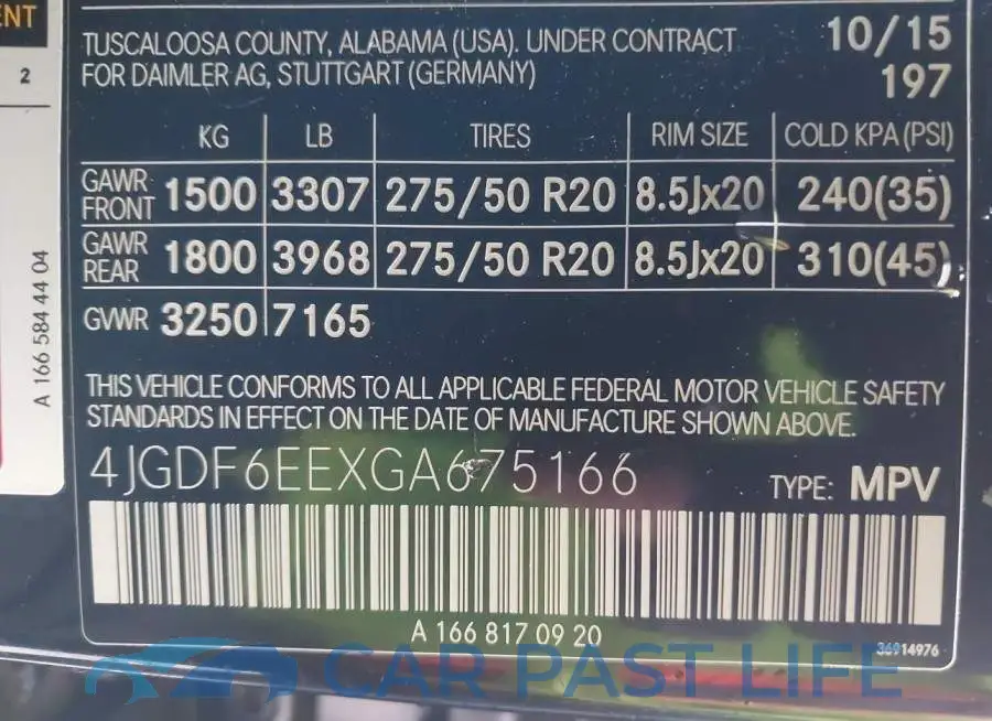 4JGDF6EEXGA675166# 9