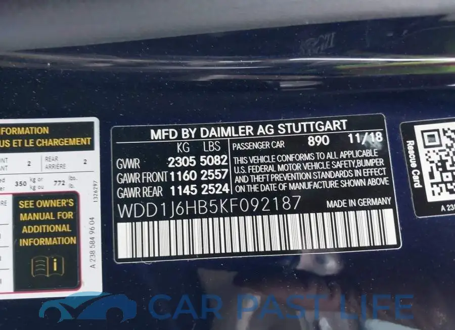 WDD1J6HB5KF092187# 9