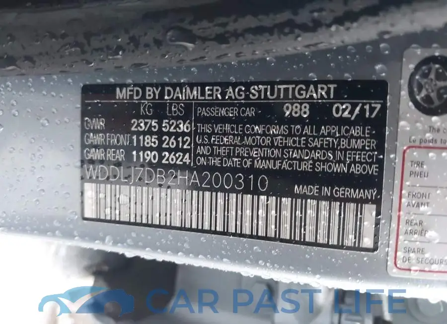 WDDLJ7DB2HA200310# 9