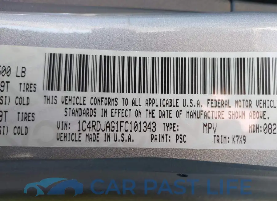 1C4RDJAG1FC101343# 9