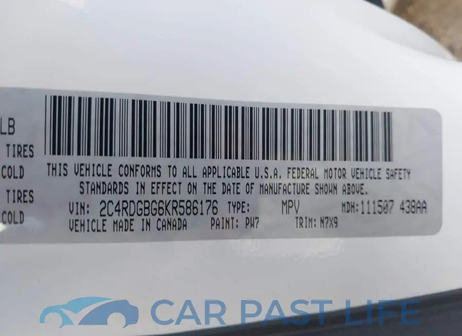2C4RDGBG6KR586176# 9