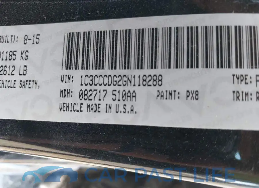 1C3CCCDG2GN118288# 9