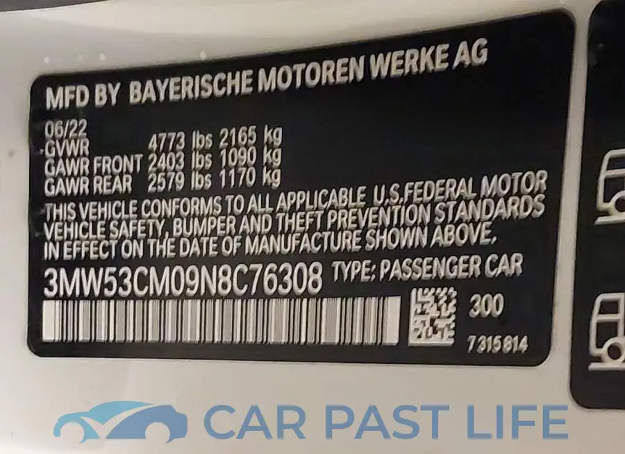 3MW53CM09N8C76308# 9
