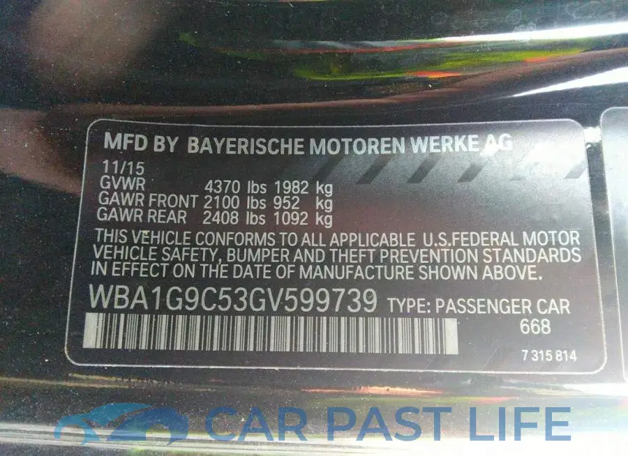 WBA1G9C53GV599739# 9