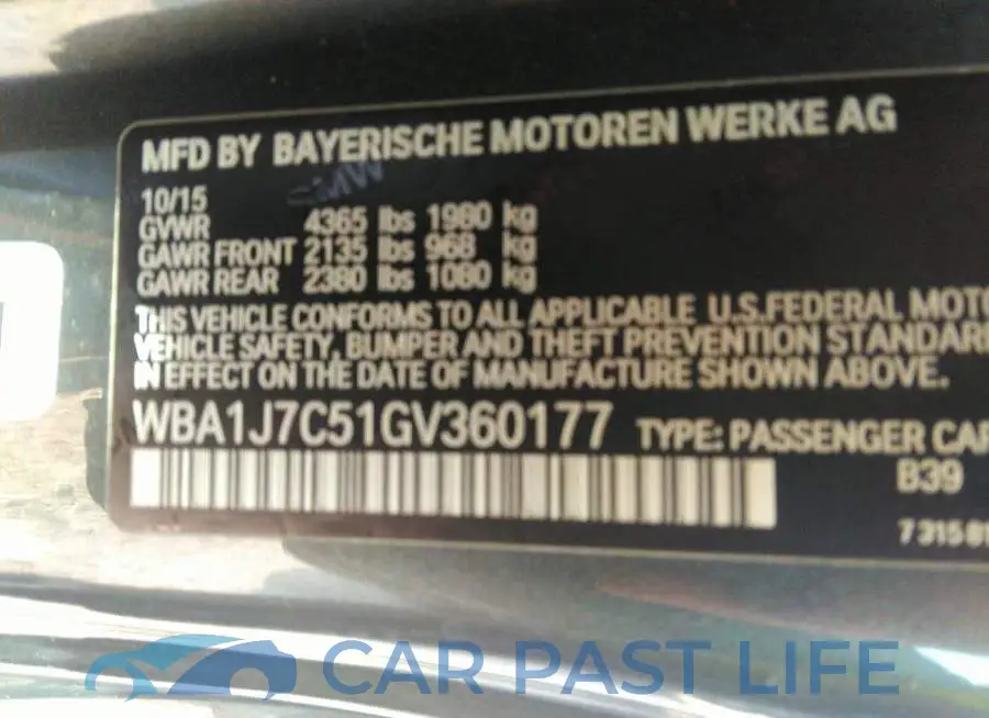 WBA1J7C51GV360177# 9