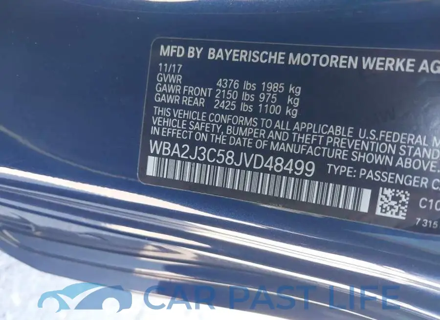 WBA2J3C58JVD48499# 9