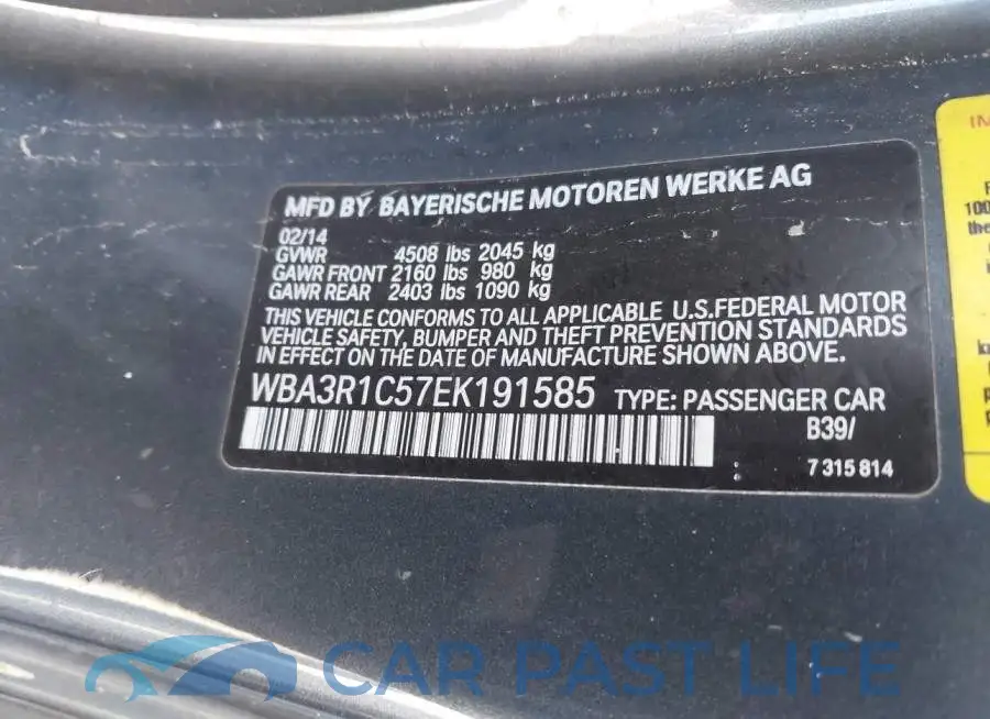 WBA3R1C57EK191585# 9