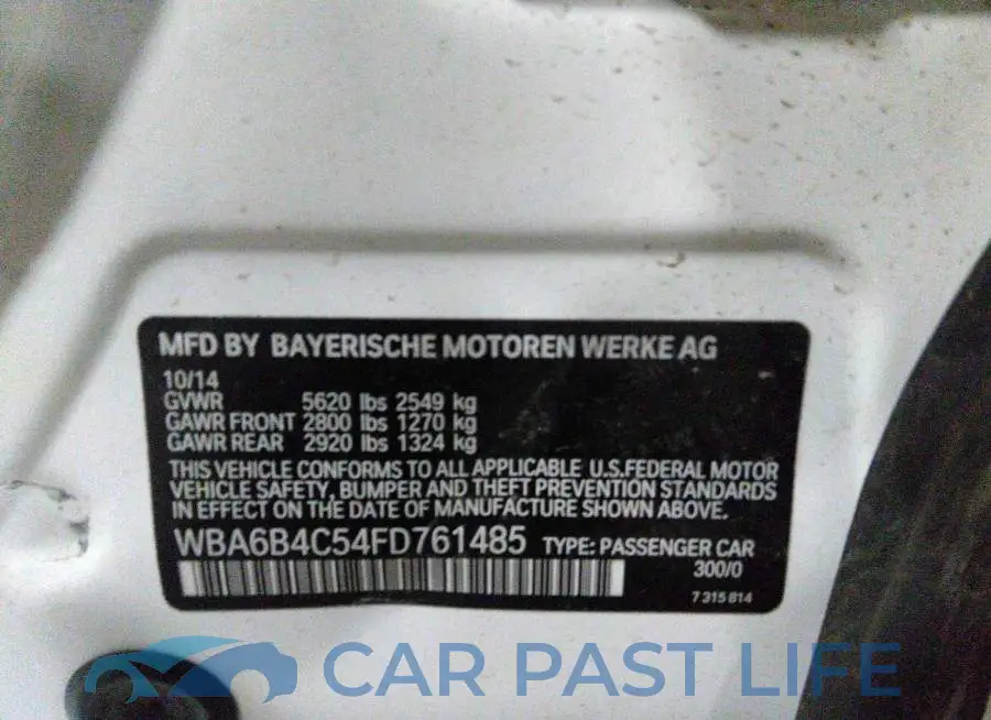WBA6B4C54FD761485# 9