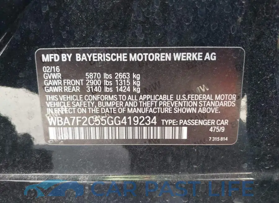 WBA7F2C55GG419234# 9