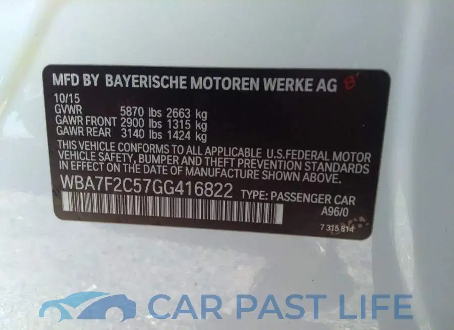 WBA7F2C57GG416822# 9